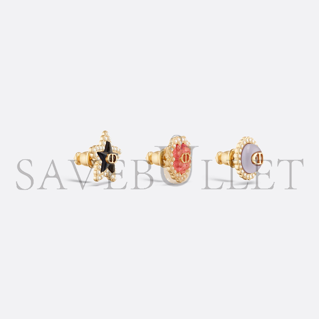 DIOR PETIT CD LUCKY BAROQUE STUD EARRINGS SET E3749WOMVE_D01X